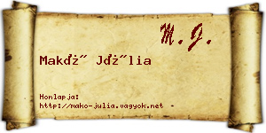 Makó Júlia névjegykártya